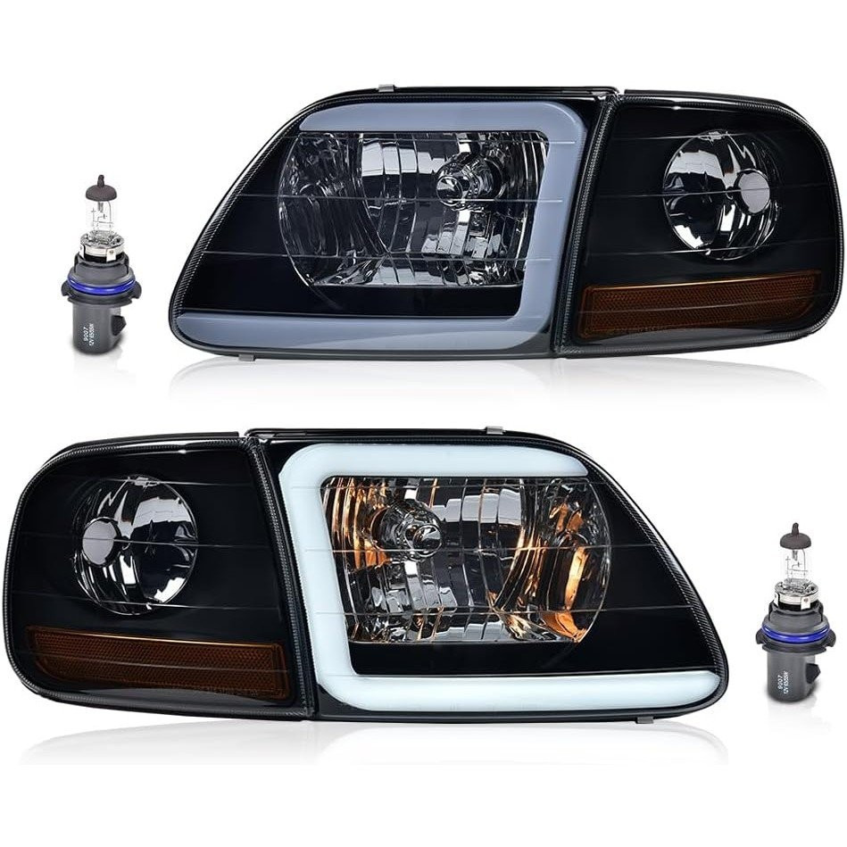 G-PLUS LED Lightning สไตล์ไฟหน้า & มุมที่จอดรถไฟใช้งานร่วมกับ 1997-2002 Ford Expedition/Fit 1998-200