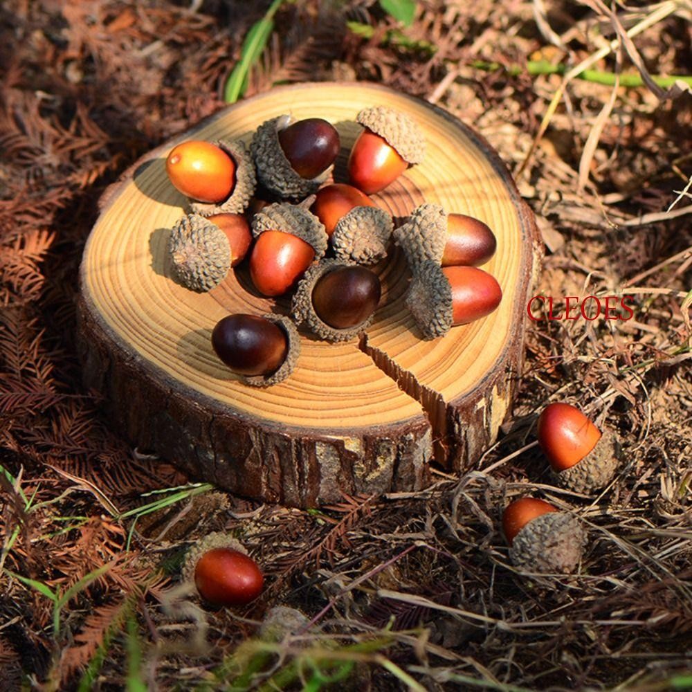 CLEOES ประดิษฐ์ Acorns งานแต่งงาน 50 ชิ้นโฟมเหมือนจริง DIY งานฝีมือตกแต่งคริสต์มาส