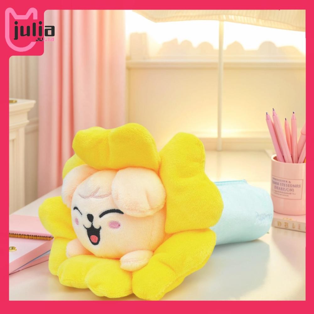 [Julia1.th] Skzoo Plush Pencil Case with Wolf Chan Han Qukeka Bbokari Flower Design Plush Pen Organi