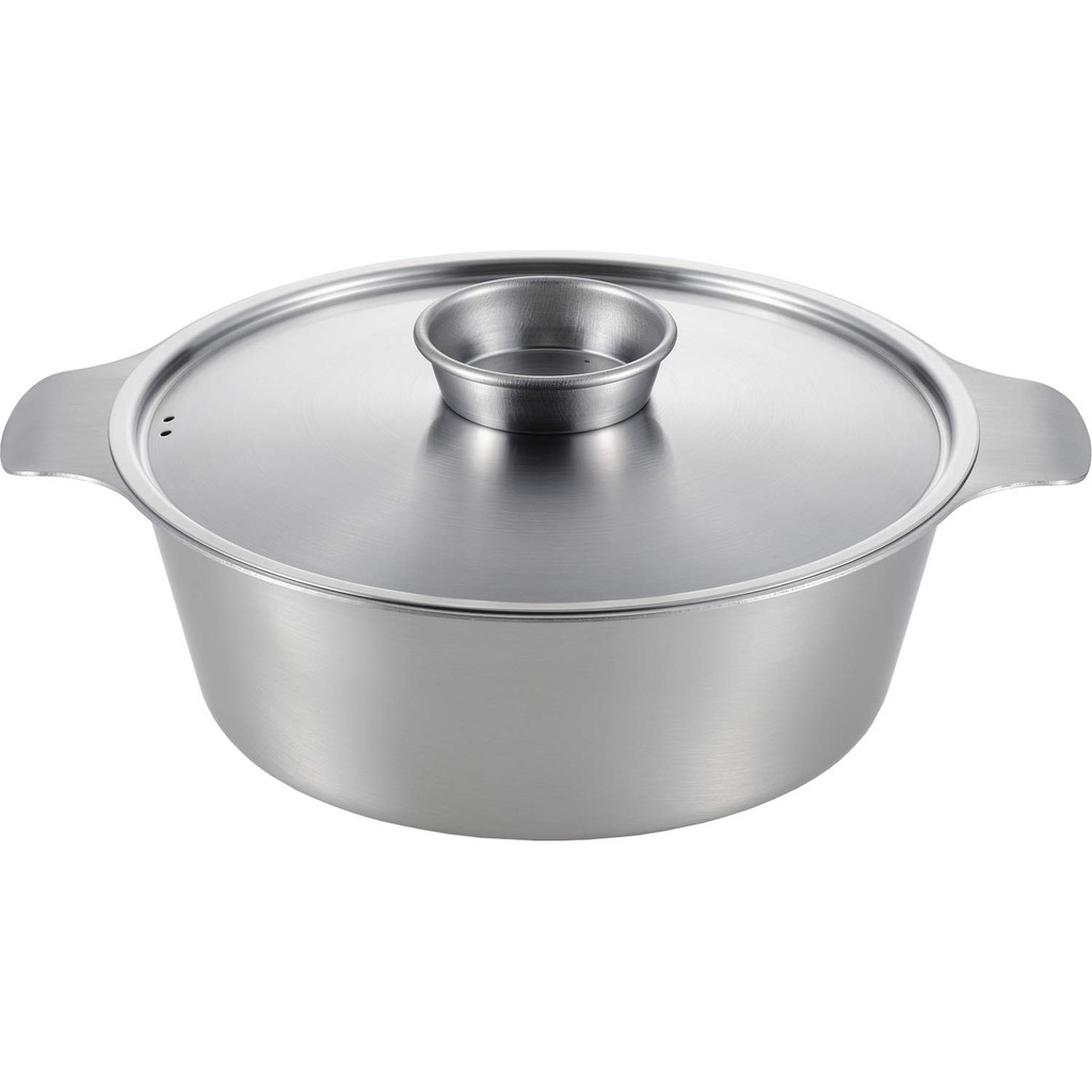 Yoshikawa Zei Yosenabe Pot 22cm 2.5L Stainless Steel Hot Pot Shabu Shabu Pot Tabletop IH and Direct 