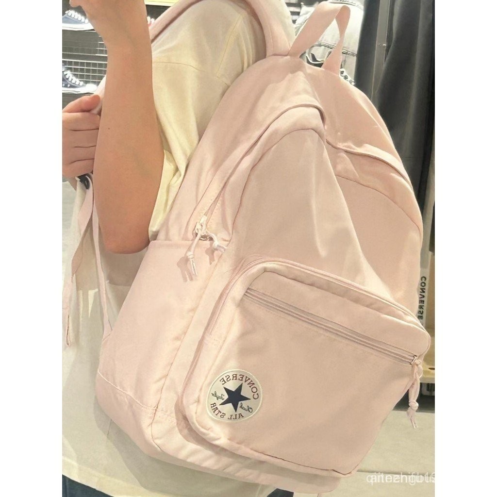 CONVERSE สนทนา กระเป๋าเป้สะพายหลังผู้หญิงความจุขนาดใหญ่ในช่วงต้นนักเรียนมัธยมกระเป๋านักเรียนน้ําหนักเบาพร็อพคอมพิวเตอร์เดินทางกระเป๋าเป้สะพ