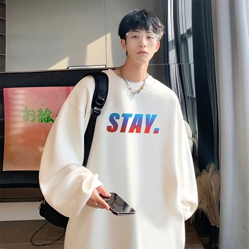 COD 2025 Crew Neck Sweatshirt Heavyweight Stiff American Retro Style Trendy Brand Plus Size Hoodless