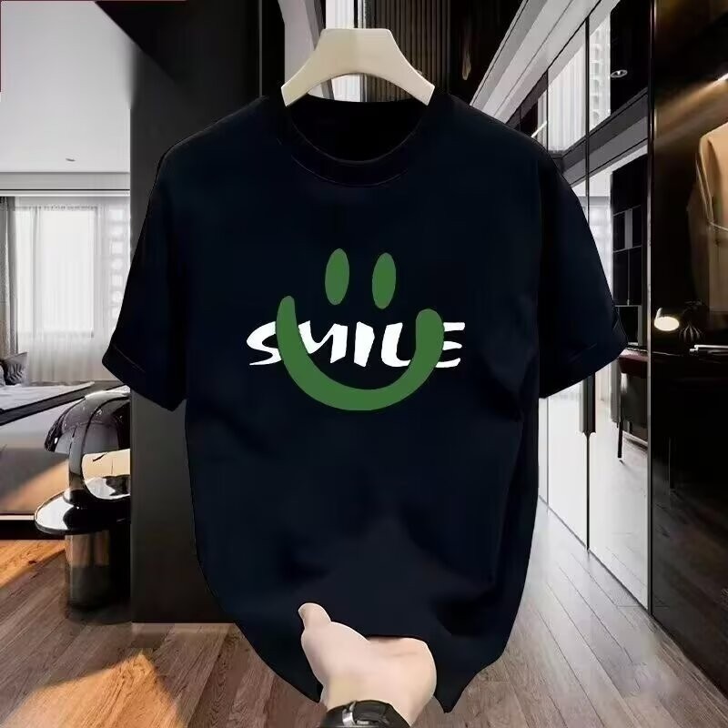 2025 NEW Men's Crew Neck T-Shirt Summer New Trend Loose Short Sleeve Youth Base Casual Half Sleeve F