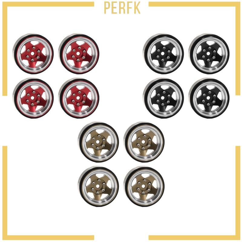 [Perfk] 4 ชิ้น 1.3 นิ้ว Beadlock ดุมล้อเปลี่ยนอุปกรณ์เสริมโลหะเส้นผ่านศูนย์กลางภายนอก