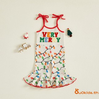 ชุดรอมเปอร์เด็กวัยหัดเดิน แบบกางเกงบานหลวม ออกแบบคริสต์มาส พ…