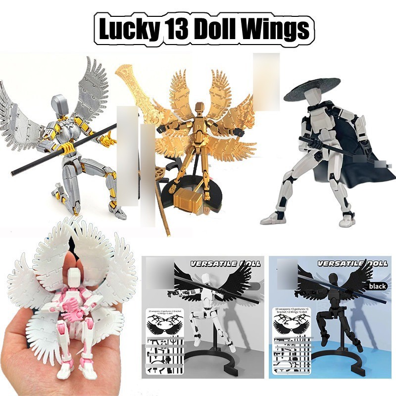 Lucky 13 Action Figure Wizard Vs Satan Vs Knight Dummy 13 Creative DIY 3d การพิมพ์ประกอบของเล่น