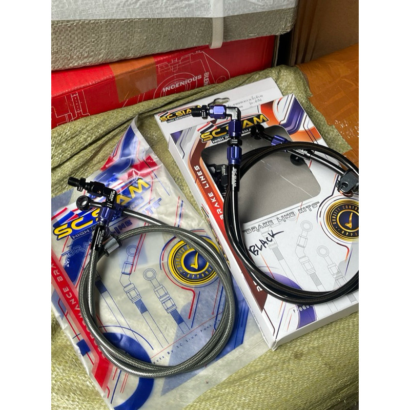 RUNSHOP_ [ THAILAND ] FJN / SC SIAM BRAKE HOSE 90 องศา 36 นิ้ว 95 ซม. ใช้ได้กับรถมอเตอร์ไซค์ทุกรุ่น 