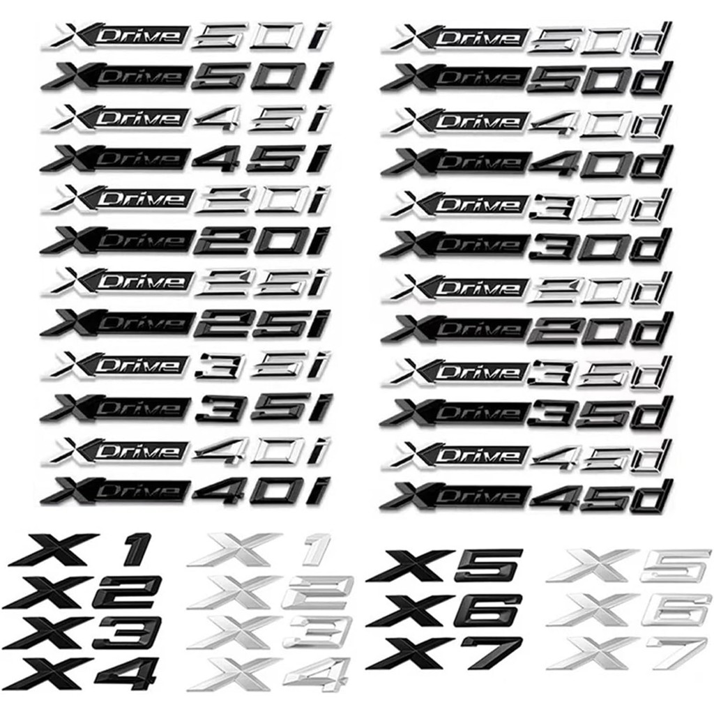 3D Xdrive 20d 30d 35d 40d 50d 20i 25i 30i รถ Mudguard Emblem Trunk Badge สติกเกอร์ X1 X3 X4 X5 X6 X7
