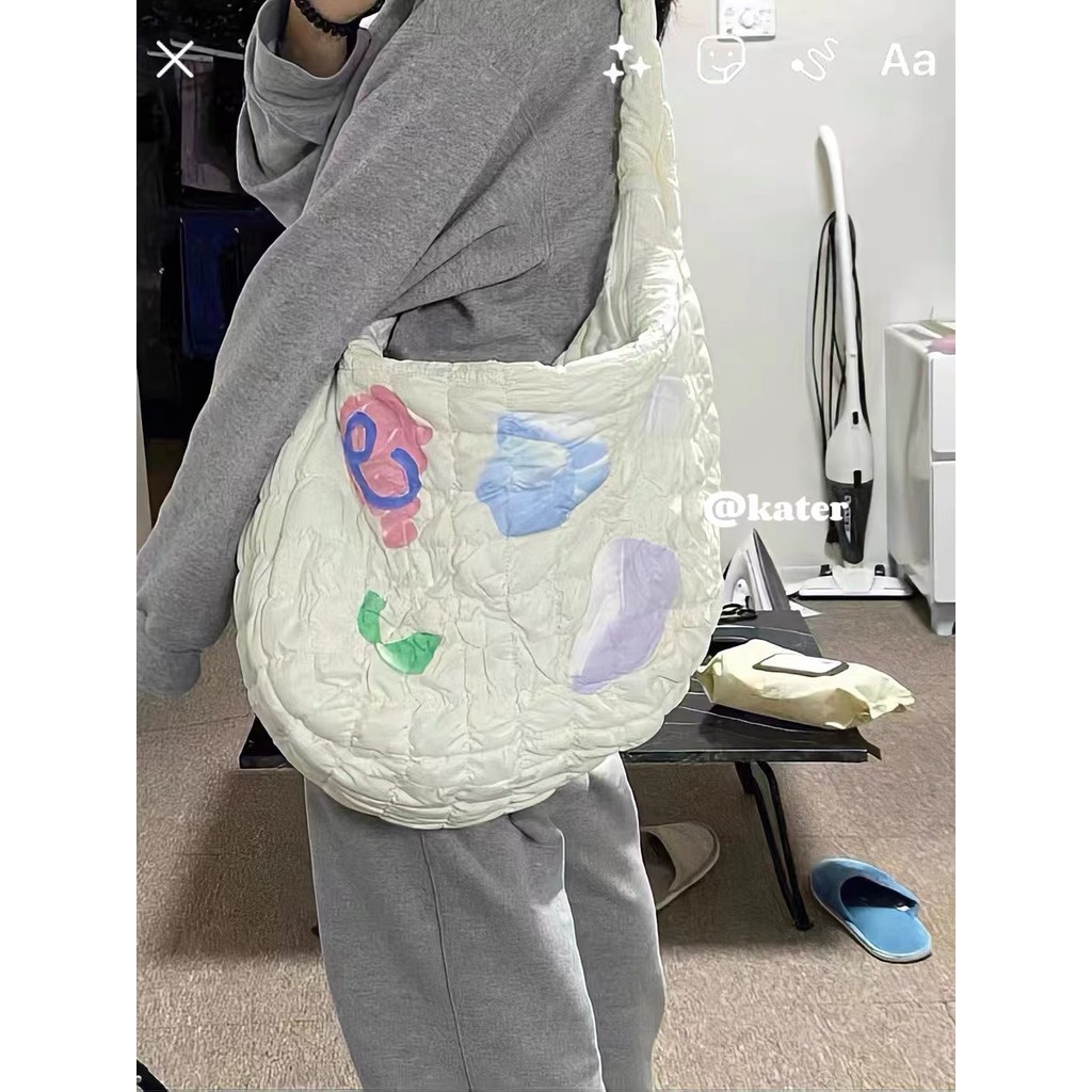 [i4p STUDIO] kater เวอร์ชั่นเกาหลี Niche Design Sense กระเป๋าสะพายข้างความจุขนาดใหญ่