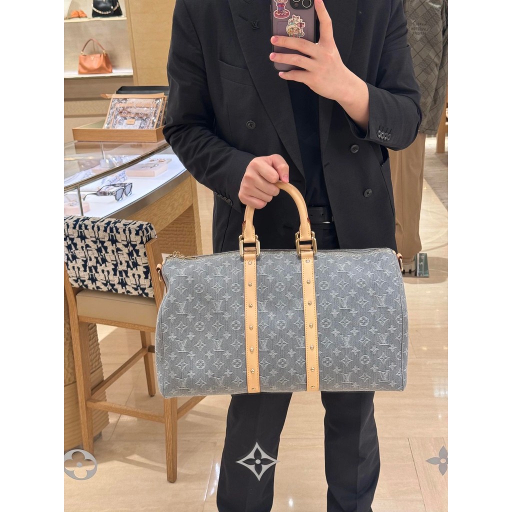 Denim Denim Season Hot Coming 25ss New Style Grey Denim keepall45 Travel Bag

All-Match Low-Key Grey