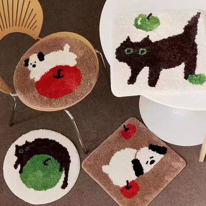 Illustration Decorative Cushion Tufted Non-Slip Seat Cushion Cute Plush Office Sofas bk4t