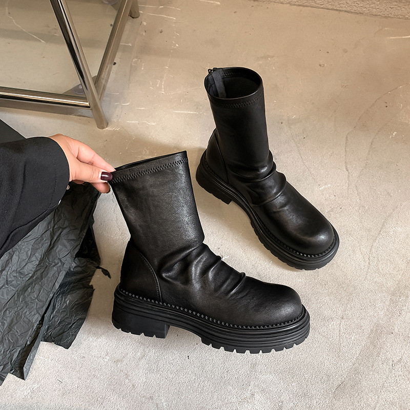 รองเท้าส้นเตารีด SUYIN SLIMMER ยืดหยุ่นและมีส้นหนา สไตล์แฟชั่นสำหรับสวมใส่ในวันสบายๆ