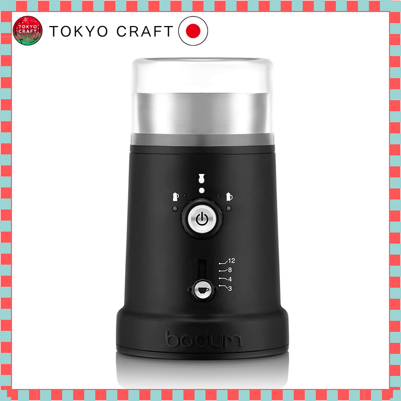 BODUM Coffee Mill Electric Grinder BISTRO Black Electric Coffee Grinder with Cutter Blade, Anti-Clum