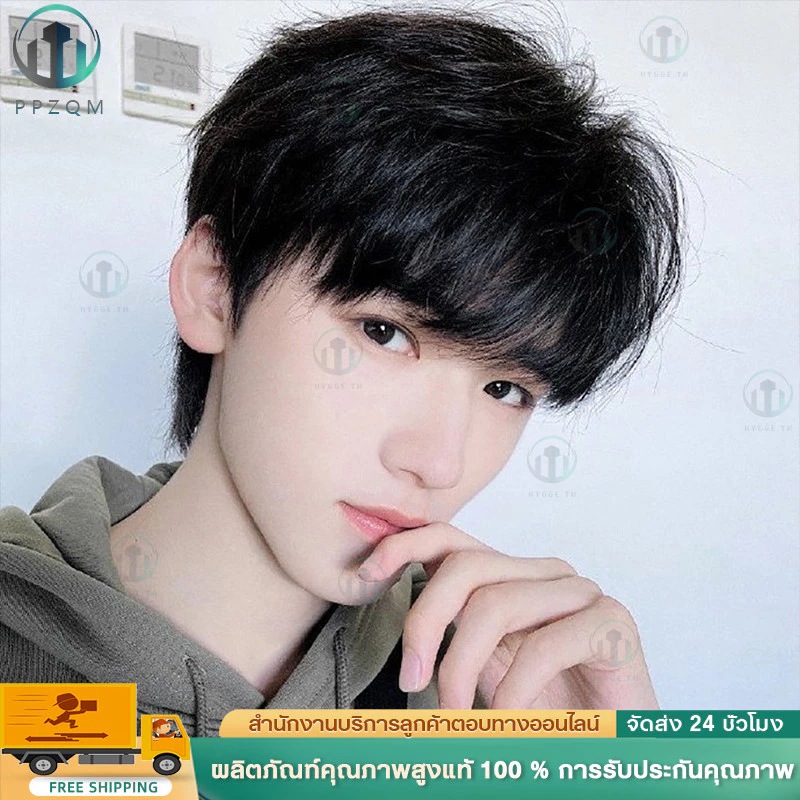 วิกผมชาย วิกผมสั้น Short wig วิกผมคอสเพลย์ ผมปลอม ผมปลอมผู้ชาย วิกผมซอยสั้น วิกผมทรงรองทรง สไตล์เกาหลี วิกผมสั้นแฟชั่น