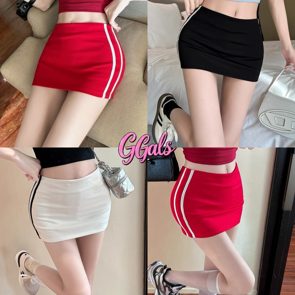 🌺GGals🌺กระโปรงกางเกงขาสั้น ผ้านิ่ม ทรงรัดรูปใส่พอดี สีสดใส เอวสูง มินิมอล ใส่สบาย พร้อมส่ง