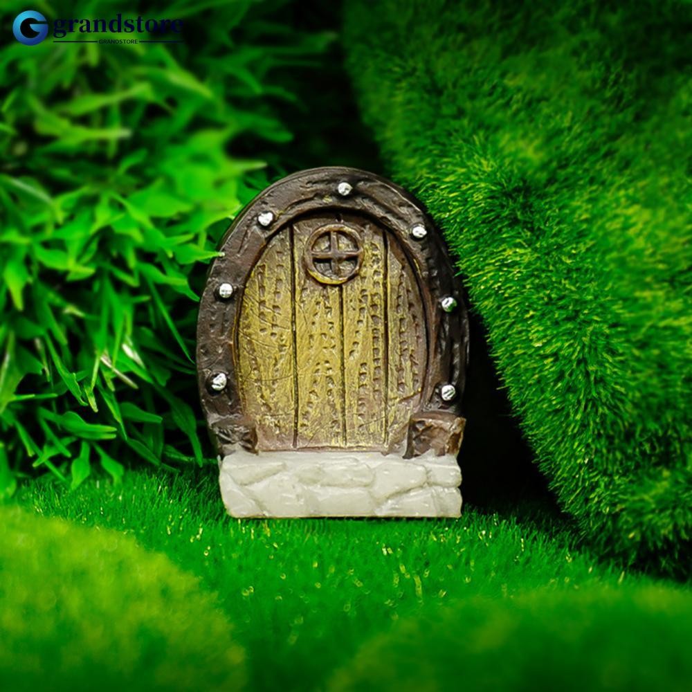 GRS Fairy ประตูสําหรับ Terrarium Miniature ไม้ประตู Decor ตุ๊กตา Fairy Garden Mini ประตู Aquarium Fairy Garden อุปกรณ์เสริม