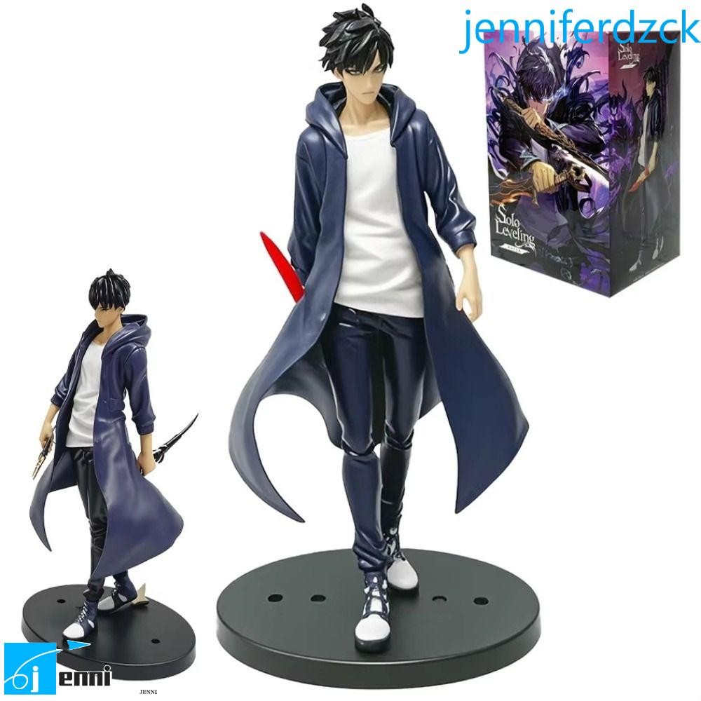 JENNIFE Solo Leveling Figure, Anime Merchanting Posture Sung Jinwoo Action Figure, PVC Doll Desktop 