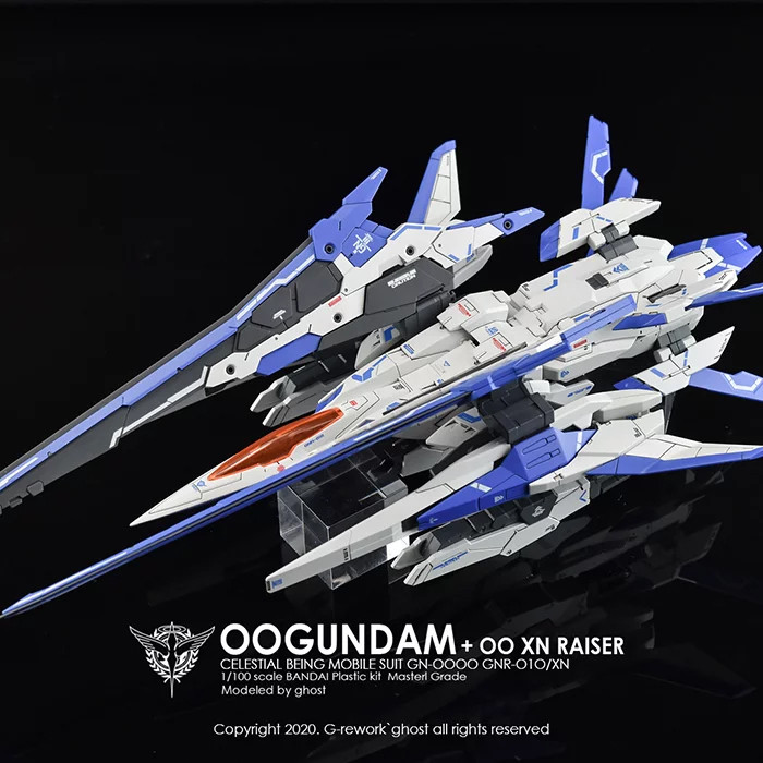สติ๊กเกอร์น้ําร้อน GHOST Version MG 1/100 Limited 00 Enhanced XN Raiser 00R สติ๊กเกอร์น้ําเรืองแสง
