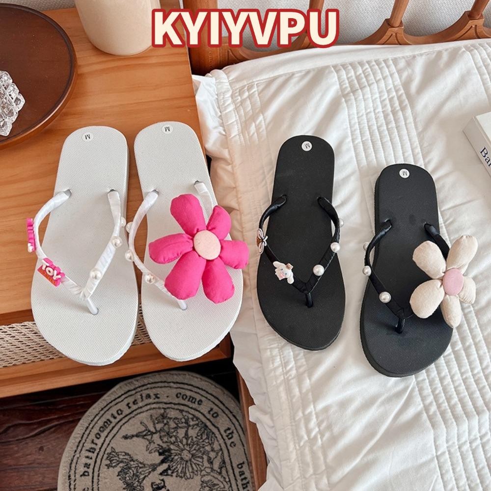 KYIYVPU รองเท้าแตะ Eva รองเท้าแตะลายดอกไม้ลําลอง รองเท้าแตะชายหาด Eva กันลื่น