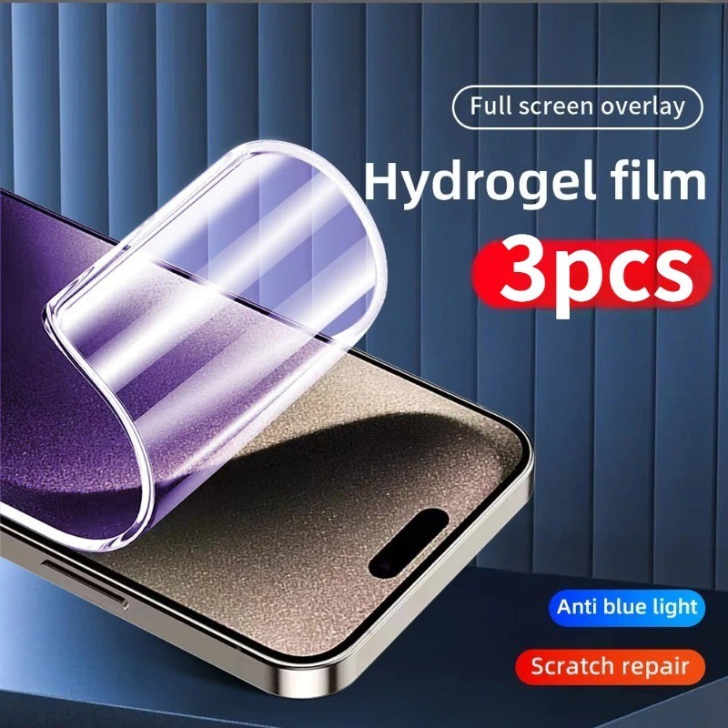 3 ชิ้น HD Soft Hydrogel ฟิล์มสําหรับ Apple iPhone Air 17 16e 16 15 14 13 Pro Max Plus Mini Anti Spy ความเป็นส่วนตัว Anti Blue Light Screen Protector สําหรับ iPhone 17ProMax 17Pro Matte Frosted ฟิล์ม