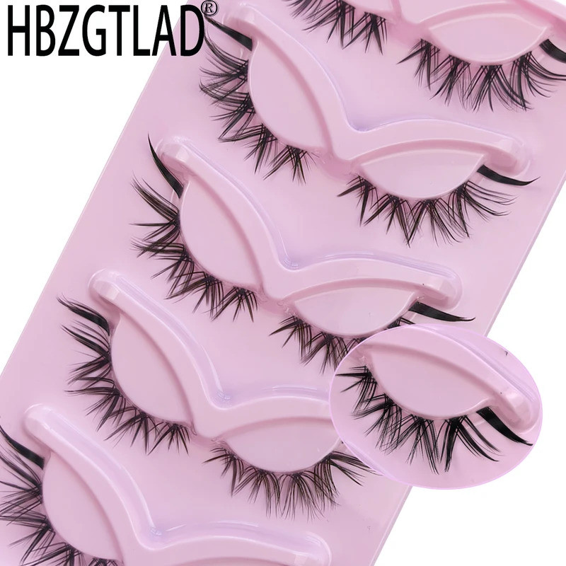 HBZGTLAD Cat Eye Lashes ธรรมชาติดู Fox ขนตาปลอม Gorgeous Wispy & น้ําหนักเบา Faux Mink Lashes สําหรั