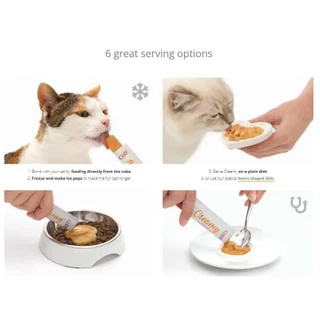 Catit creamy ขนมแมวเลีย grain-free ไม่ใส่วัตถุกันเสีย แคลต่ำ ไม่อ้วน ไม่เค็ม เกรดพรีเมียม { แพ็ค 5 ซอง }