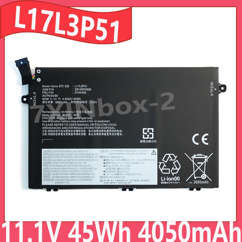 L17L3P51 L17M3P51 L17M3P52 L17C3P51 11.1V 45Wh 4050mAh แบตเตอรี่แล็ปท็อปสําหรับ Lenovo ThinkPad E480