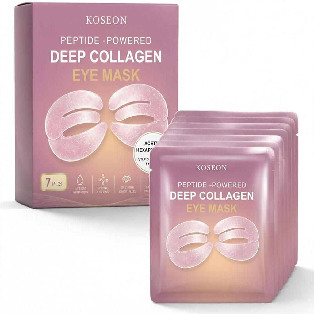 ผ้าปิดตาคอลลาเจน,2026 สไตล์ใหม่7ชิ้นแพ็ค,คอลลาเจนเปปไทด์พลังงานลึก360องศาหน้ากากตา °   Fit, Collagen