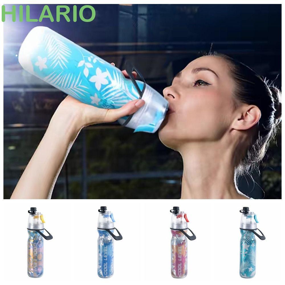 ขวดน้ําสเปรย์ HILARIO, PE Drinkware Drink Spray Cup, Double Layer Cooler Spray Cup Leak Proof 500ML กีฬาฟิตเนสถ้วยน้ําฤดูร้อน