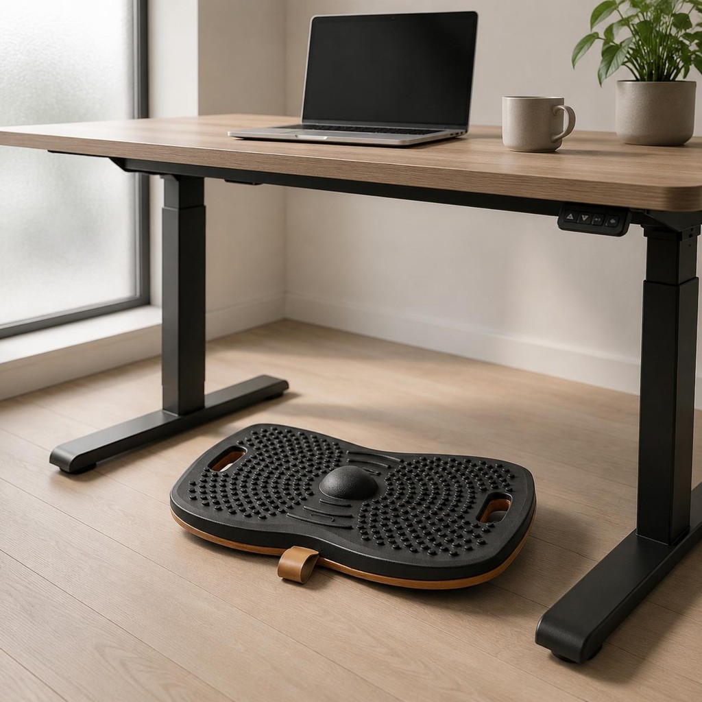 ไม้ Wobble BOARD ฐานไม้ Wobble Balance BOARD Ergonomic เท้า Rocker แบบพกพาจุดนวด
