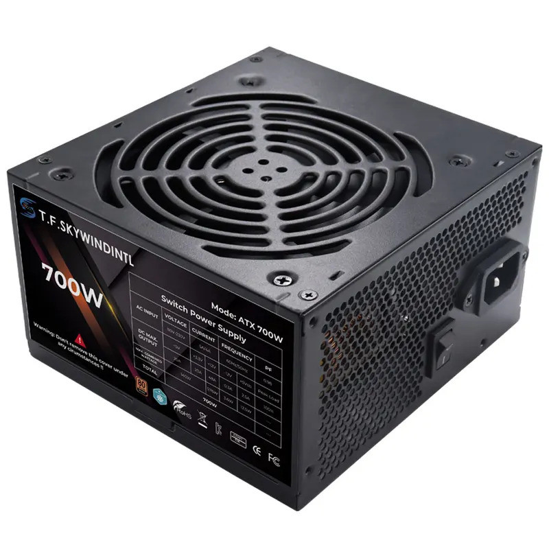 HUI TFSKYWINDINTL PC PSU แหล่งจ่ายไฟ 700W เกม Gamer RGB 120 มม.พัดลม 110V 220V ATX คอมพิวเตอร์เดสก์ท็อปแหล่งจ่ายไฟสําหรับ BTC Pc Gamer
