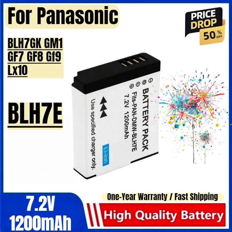 BLH7E แบตเตอรี่ 7.2V 1200mAh แบตเตอรี่และเครื่องชาร์จสําหรับ Panasonic BLH7GK GM1 GF7 GF8 Gf9 Lx10 แ