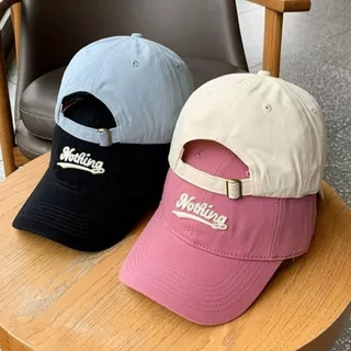 หมวกเบสบอล แบบนิ่ม ปักNOTHING มี6สี คุณภาพสู สไตล์เกาหลี H-046