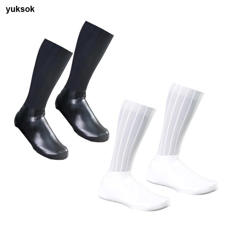 [ยูกสก] 2ชิ้นขี่จักรยานรองเท้าครอบคลุมกันน้ํา กันลม หนัง ปู่ จักรยานรองเท้าป้องกัน สวมทับ ยืดหยุ่นลื่นวัสดุเหมาะสําหรับขี่กลางแจ้ง พร