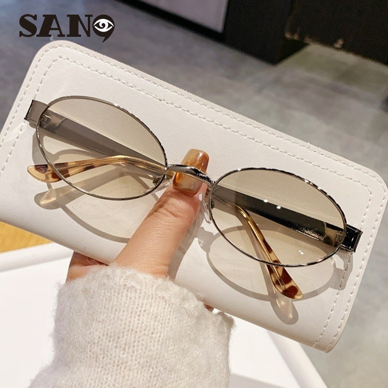 Ready StockCOD (San9)2026 Korean Retro Metal Fashion Small Frame Y2k Oval Frame แว่นกันแดดผู้หญิง