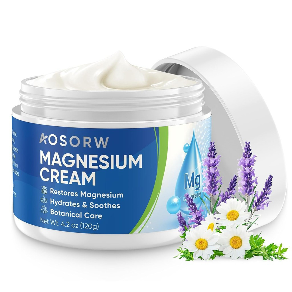 Local Magnesium Cream for Sleep - Relax Magnesium Lotion for LegsFeet and body - Blended Natural Her