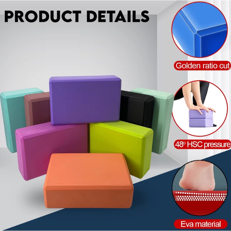 EzFit พิลาทิสโฟมฟิตเนสโยคะบล็อก EVA โยคะอิฐออกกําลังกายยืด Blok โยคะ Kecergasan Buih พิลาทิสโยคะ