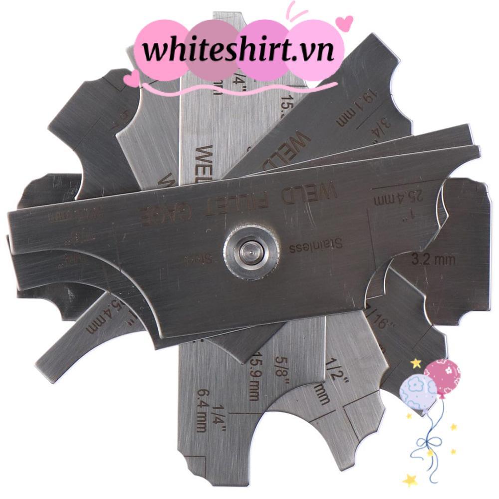 WHITESHIRT 7PCS Weld Fillet Gages ชุด, MM & นิ้วเครื่องวัดเชื่อม Ulnar MG-11 1/8-1 การทดสอบการตรวจสอ