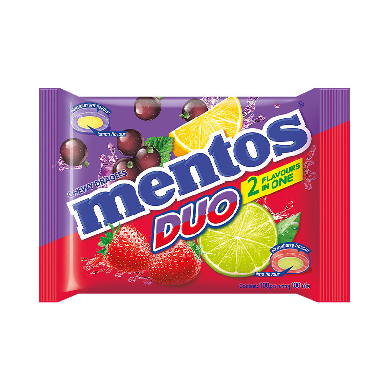 MENTOS ลูกอม รุ่น DUO (ถุง 100 เม็ด)