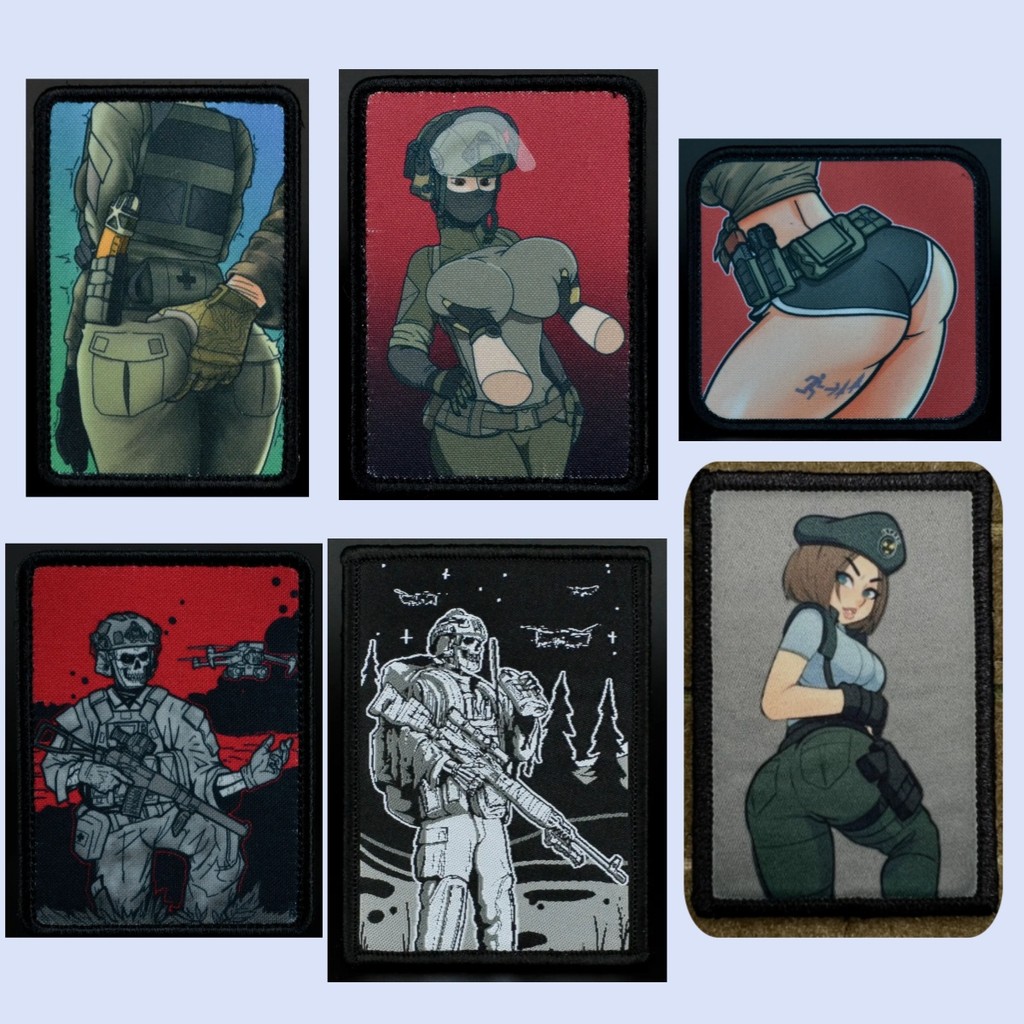 1PCS การ์ตูนสไตล์ยุทธวิธีรูป Hook & Loop Patch, DIY ตกแต่ง Badge สําหรับแจ็คเก็ตกระเป๋าเป้สะพายหลังหมวก Armband