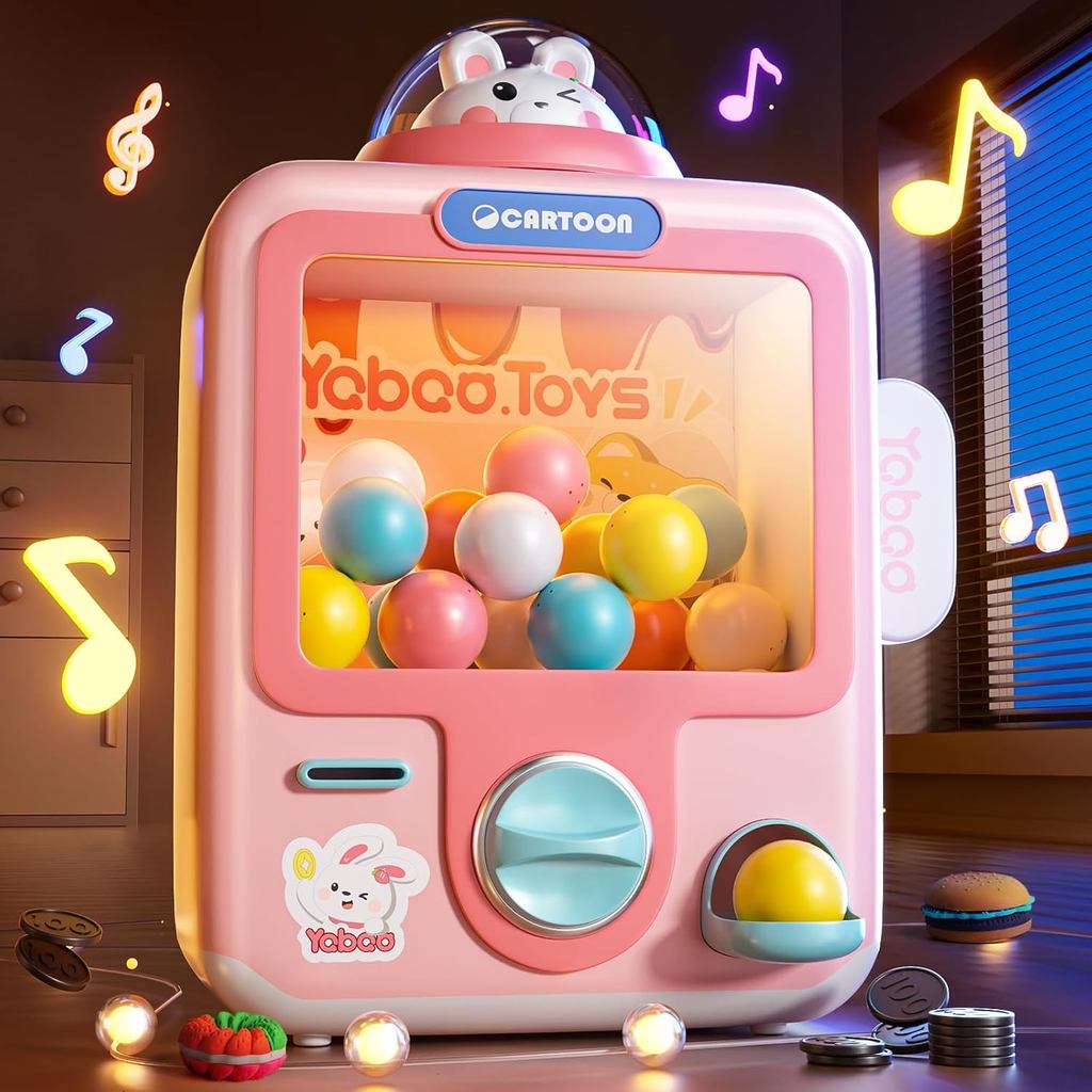 Skirfy Vending Machine ของเล่นเด็ก Mini Claws Machine 12 ยางลบดําเนินการ Gumball รางวัลเครื่อง Maker