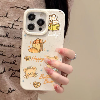 น่ารักการ์ตูนหมีเนยน่ารักTPUนุ่ม เคส IPhone 11 15 13 12 14 Pro Max 7Plus 8Plus 6s 6 7 8 Plus X XR XS MAX SE 2020