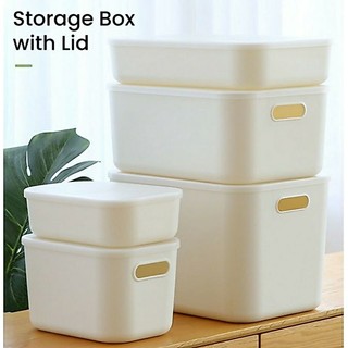 Japanese Style Storage Box Muji Shelf Organizer Plastic Container Box with Lid COD Sundries Storage