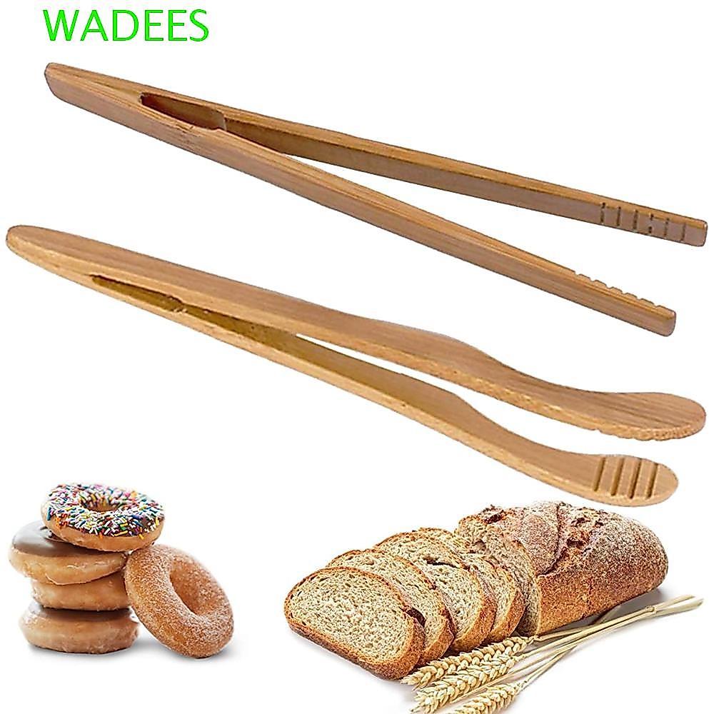 Wadees ที่คีบอาหาร ชีส ผลไม้ ทําอาหาร ที่หนีบครัว ไม้ไผ่ ขนมปังปิ้ง คลิป