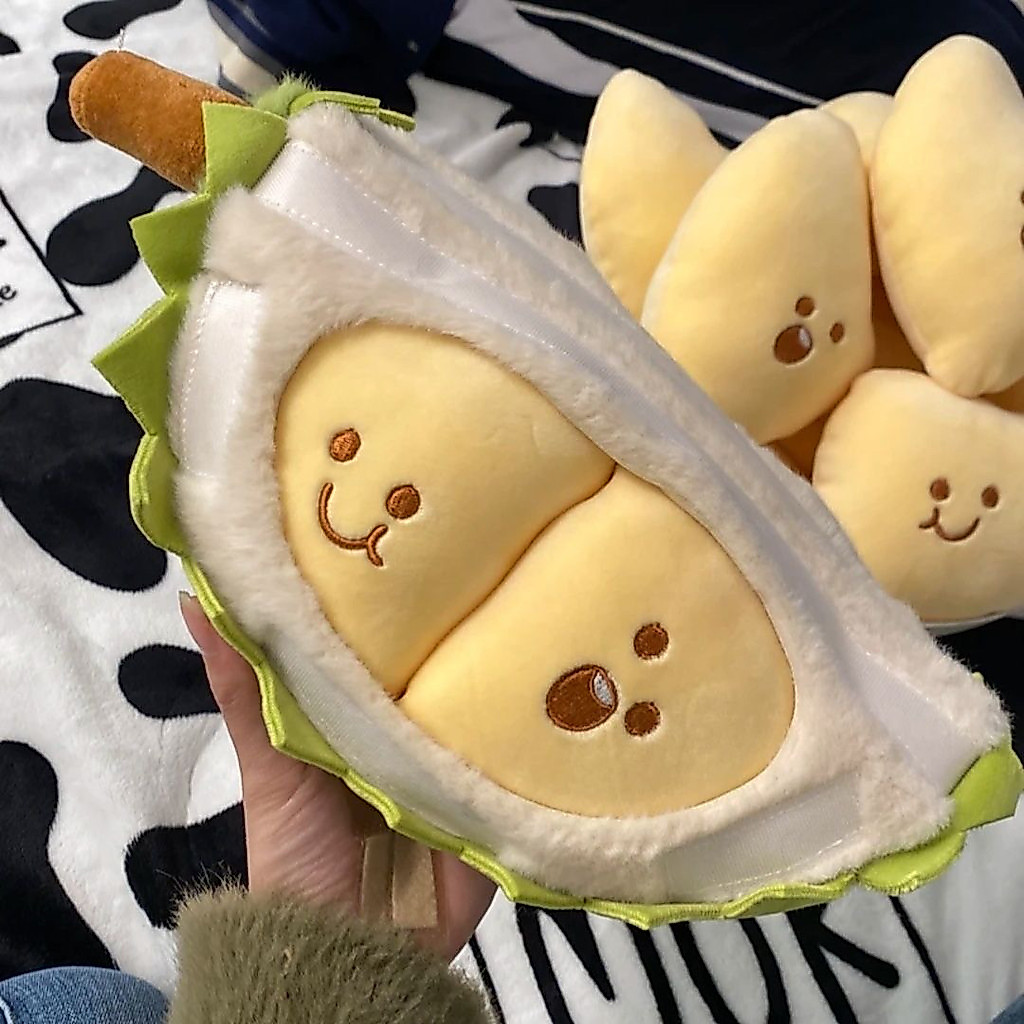 ของแท้ตุ๊กตาทุเรียนบีบอัดฉีก จําลองผลไม้ ของขวัญวันเกิด