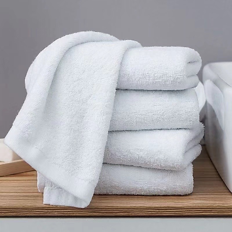 โหล 12 ผืน ผ้าขนหนูเช็ดผม ผ้าขนหนู ขนาด 30x70 Cm ผ้าCotton100% สีขาว