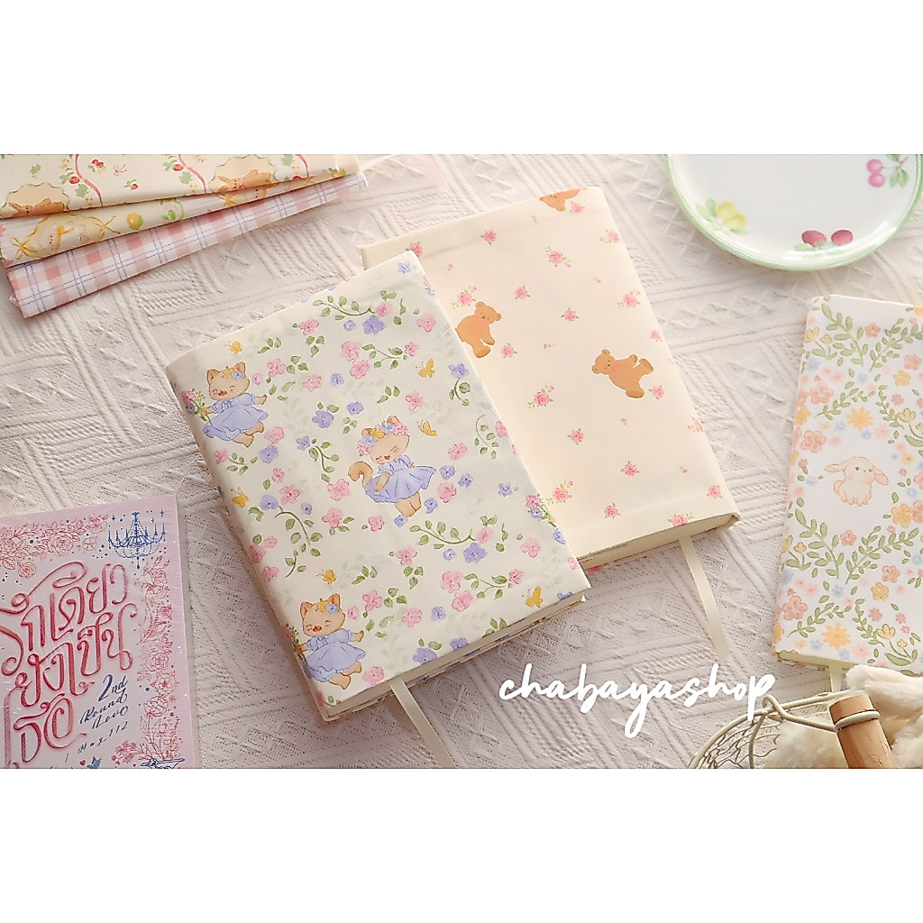 ปกผ้าใส่หนังสือ ลายน่ารัก ขนาด A5 / B6 / การ์ตูน สินค้าพร้อมส่ง