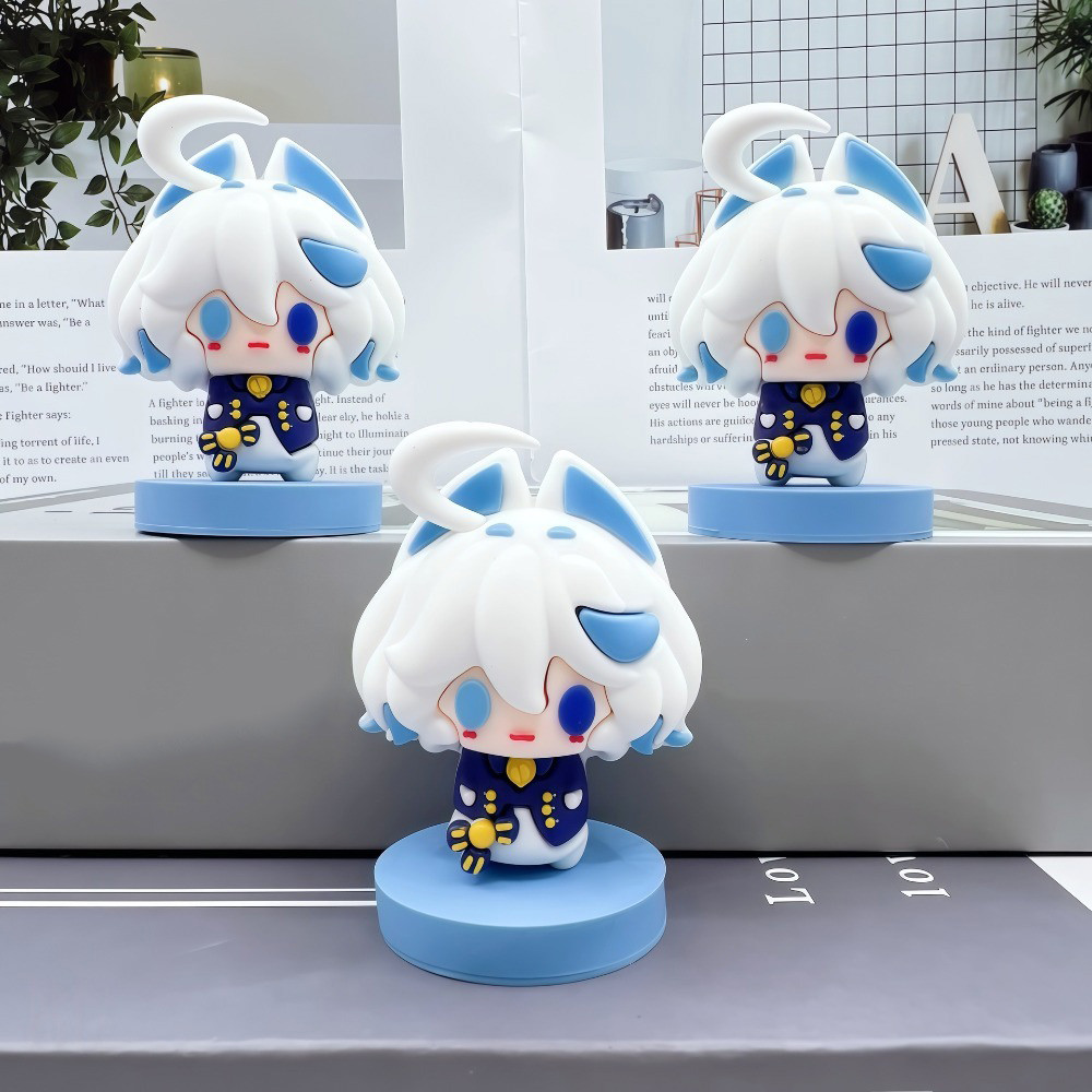 Chibi Cute Furina Focalors ตุ๊กตาจําหน่ายเกมฟิกเกอร์ PVC