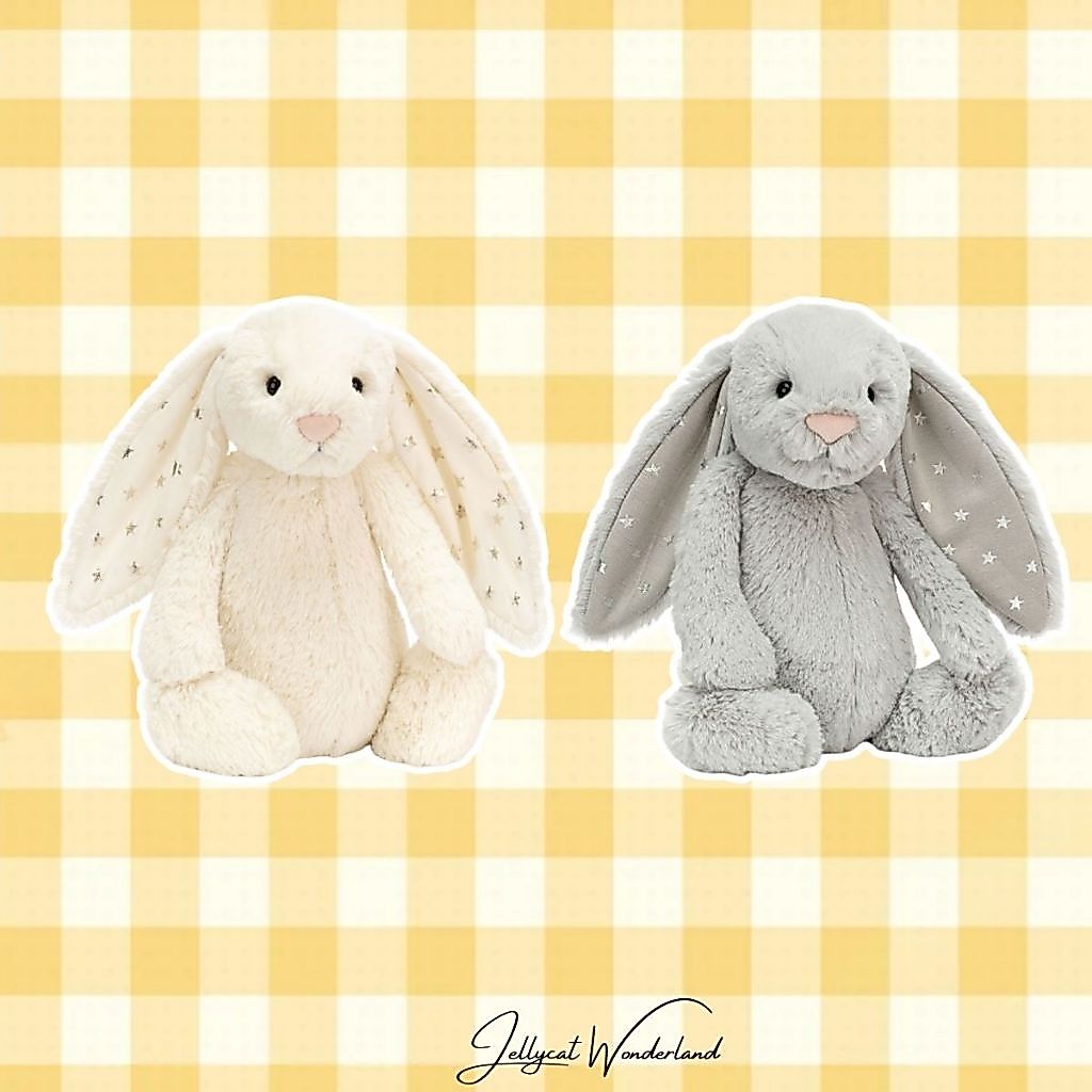 Jellycat Bashful Shimmer Bunny Twinkle Bunny ตุ๊กตา Jellycat นุ่มและฟู วัสดุที่ปลอด ภัยของแท้ 100% จัดส่งจากประเทศไทย