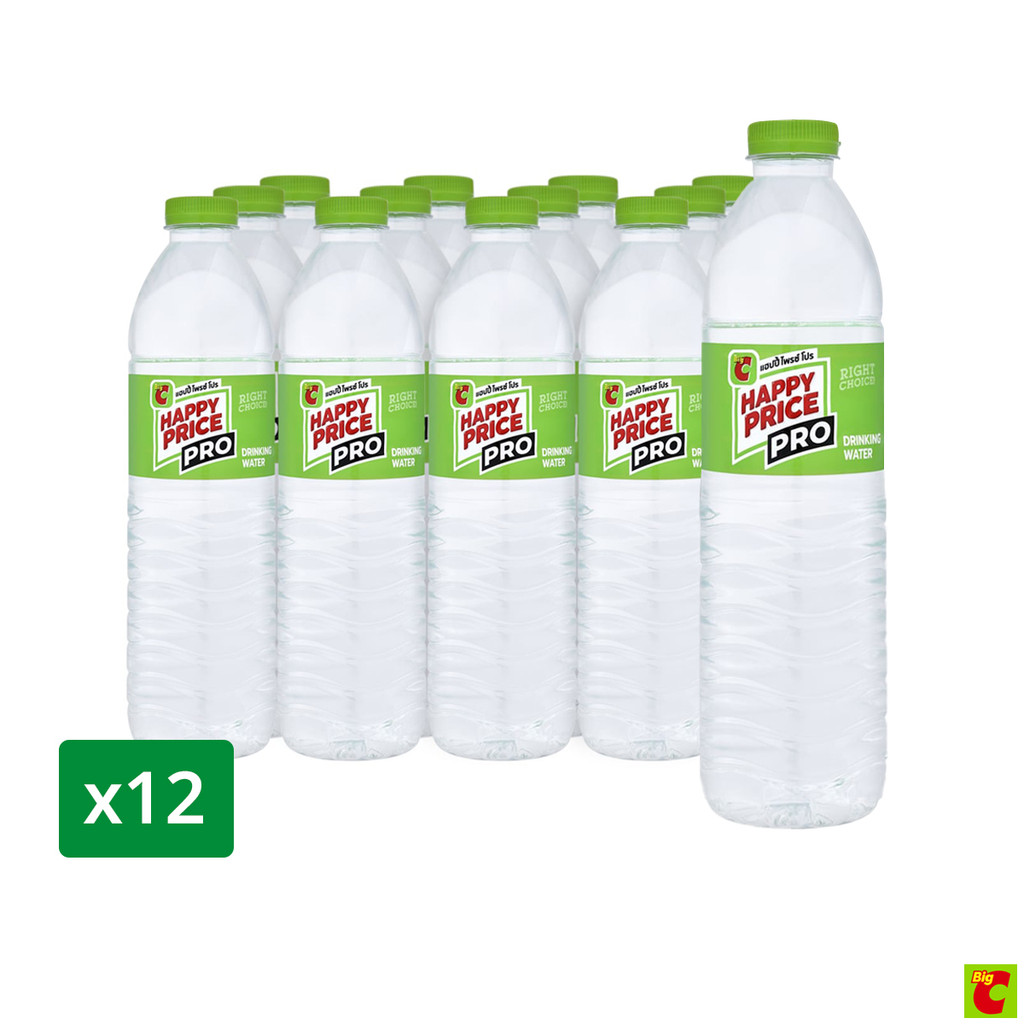 บิ๊กซี แฮปปี้ ไพรซ์ โปร น้ำดื่ม 600 มล. แพ็ค 12 ชิ้น